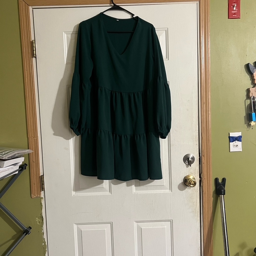Amazon Dark Green Long Sleeve Dress